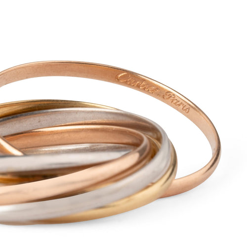 Bague 58 Cartier - Alliance Trinity 7 anneaux en or 3 tons 18k 58 Facettes 1