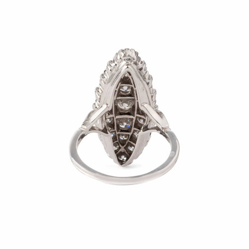 Bague 53 Bague marquise sertie de diamants en or gris 18k 58 Facettes 1