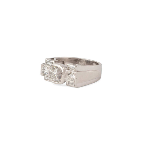 Bague 52 Bague Art Déco en platine et or jaune 18k et diamants 58 Facettes 1