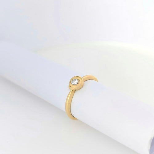 Bague 53 Solitaire - Bague en or jaune 18 carats et diamant 58 Facettes 25042