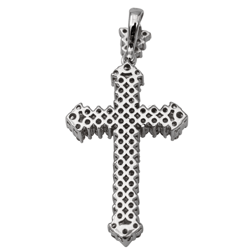 Pendentif Pendentif croix en or blanc 18 carats et diamants 58 Facettes 2505463CN