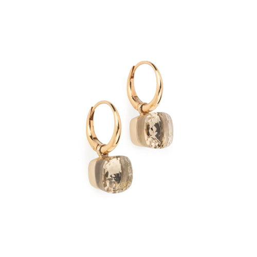 Boucles d'oreilles Pomellato Nudo - Boucles d'oreilles en or rose 18k et cristal de roche 58 Facettes 1