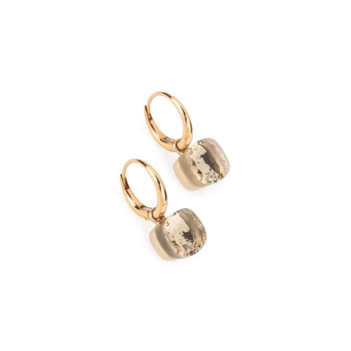 Boucles d'oreilles Pomellato Nudo - Boucles d'oreilles en or rose 18k et cristal de roche 58 Facettes 1