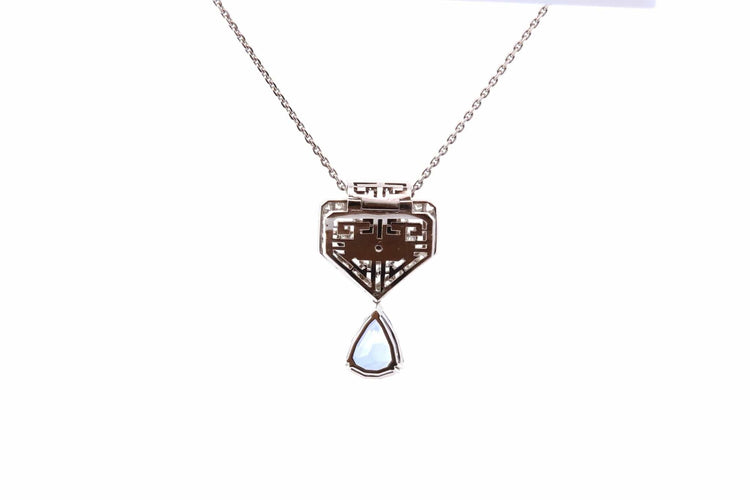 Collier Collier pendentif Art déco en diamants et saphir de 6,05 ct 58 Facettes 26786-26227