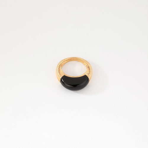 Bague 48 Cartier - Bague godronnée en or jaune et onyx 58 Facettes 1