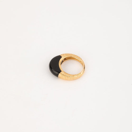 Bague 48 Cartier - Bague godronnée en or jaune et onyx 58 Facettes 1