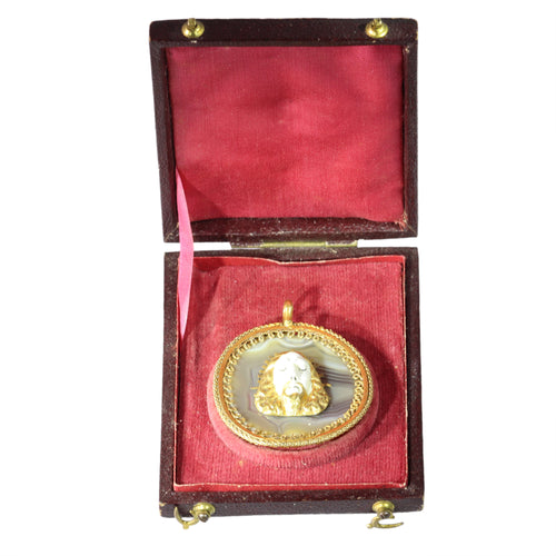 Pendentif Pendentif dévotion Renaissance vers 1580 en or 18K et agate rubanée 58 Facettes 25114-0064