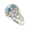 Bague 53 Bague vintage en platine avec zircon bleu – Élégance du milieu du siècle dans un design ajouré 58 Facettes 25115-0283