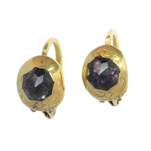 Boucles d'oreilles Boucles d'oreilles baroques ibériques, vers 1725 – Or 18 carats et pierres de pâte serties sur papier métallisé 58 Facettes 25115-0312