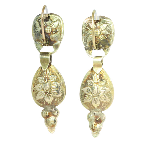 Boucles d'oreilles Boucles d’oreilles ibériques baroques en or jaune 14K et grenats 58 Facettes 25115-0314