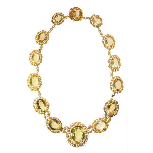 Collier Collier historique vers 1820 en or jaune 18K et citrines 58 Facettes 25125-0132