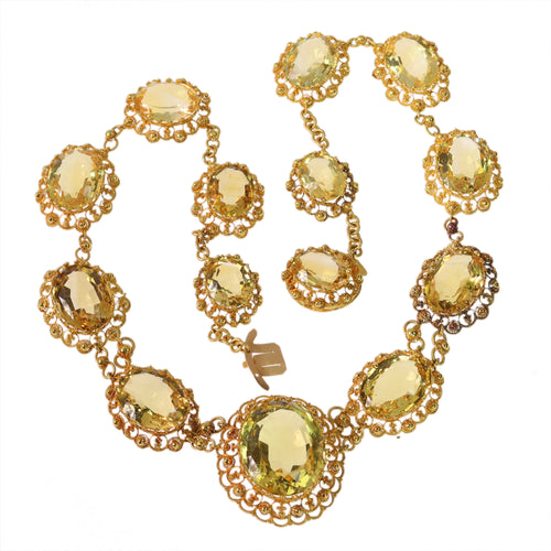 Collier Collier historique vers 1820 en or jaune 18K et citrines 58 Facettes 25125-0132
