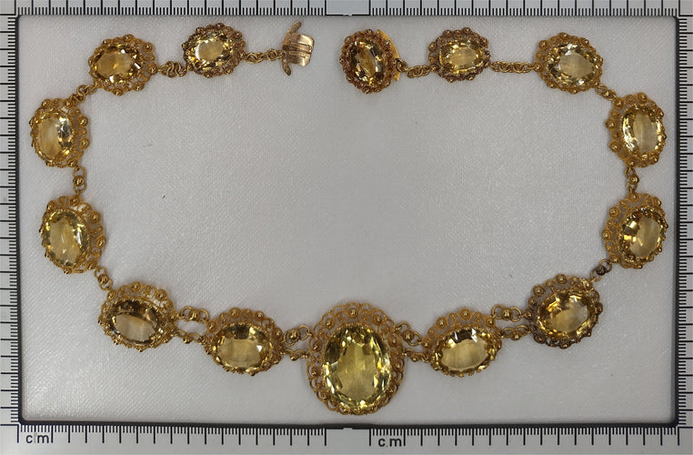 Collier Collier historique vers 1820 en or jaune 18K et citrines 58 Facettes 25125-0132