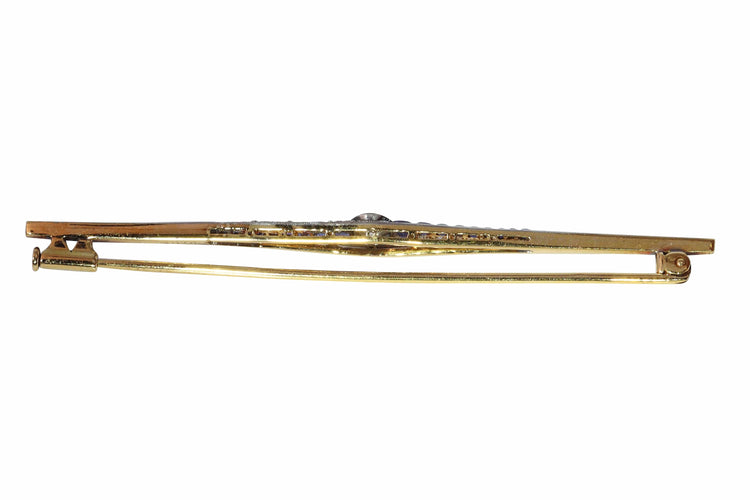 Broche Broche barrette Art déco néerlandaise en or 18K, diamants et saphirs 58 Facettes 25141-0140