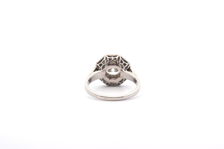 Bague 53 Bague en platine avec diamant 1,40 ct et diamants 58 Facettes 25144-26280