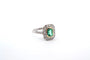 Bague 54 Bague en platine et or jaune avec émeraude et diamants 58 Facettes 25021 25161