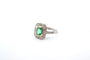 Bague 54 Bague en platine et or jaune avec émeraude et diamants 58 Facettes 25021 25161