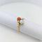 Bague 54 Bague Toi et Moi en or jaune 18 carats avec diamants, perle et corail 58 Facettes 25163