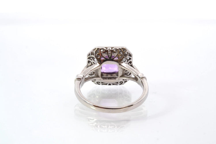 Bague 52 Bague vintage en platine avec saphir et diamants 58 Facettes 25159-25788