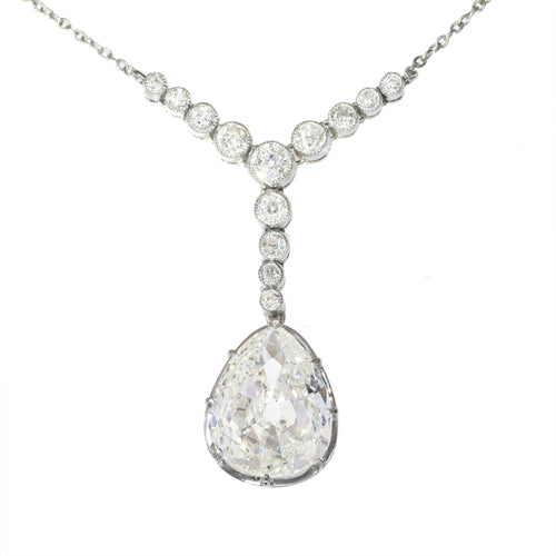 Collier Art déco - Collier pendentif en platine avec diamant poire 58 Facettes 25203-0190
