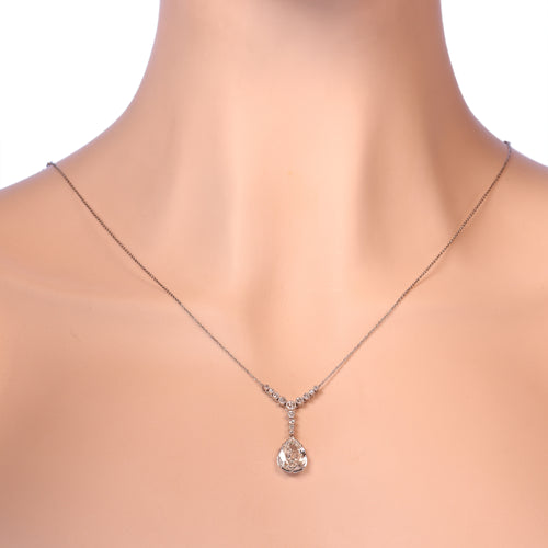 Collier Art déco - Collier pendentif en platine avec diamant poire 58 Facettes 25203-0190