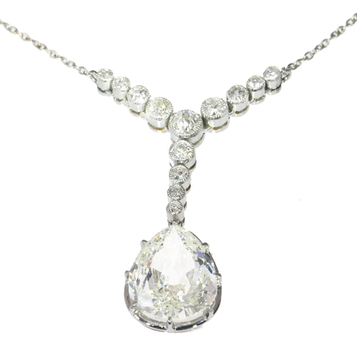 Collier Art déco - Collier pendentif en platine avec diamant poire 58 Facettes 25203-0190
