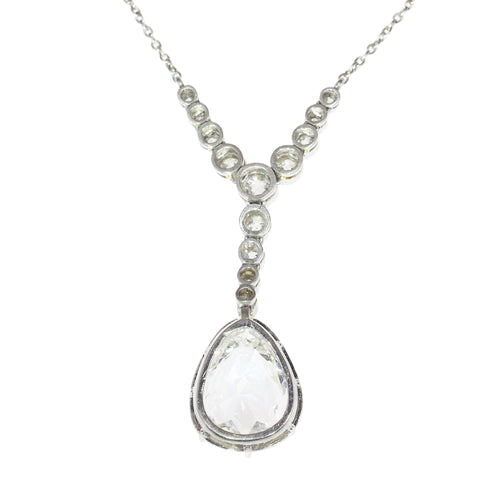 Collier Art déco - Collier pendentif en platine avec diamant poire 58 Facettes 25203-0190
