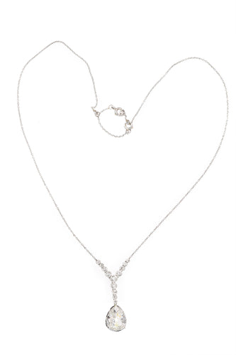 Collier Art déco - Collier pendentif en platine avec diamant poire 58 Facettes 25203-0190