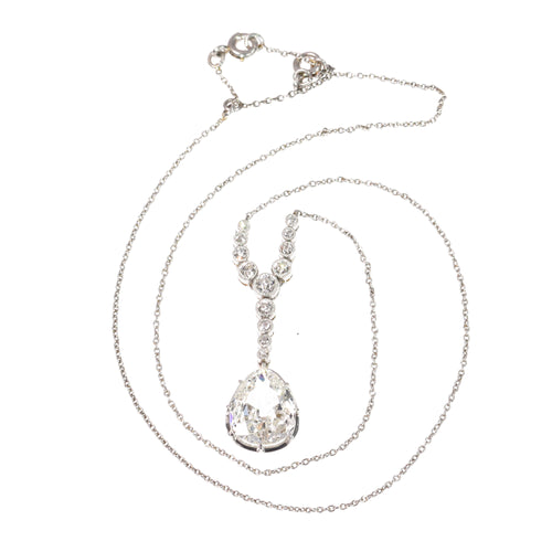 Collier Art déco - Collier pendentif en platine avec diamant poire 58 Facettes 25203-0190
