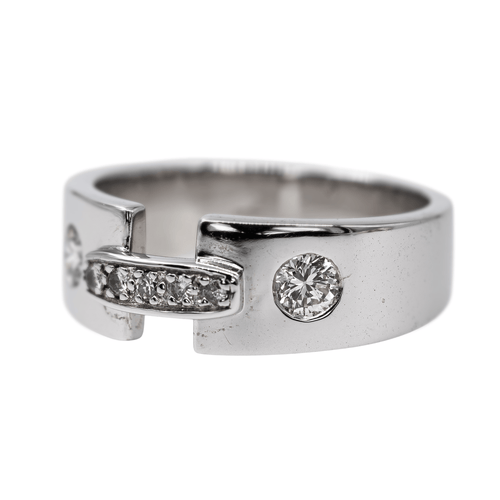 Bague 47 Bague en or blanc 18 carats sertie de diamants 58 Facettes 2527582CN