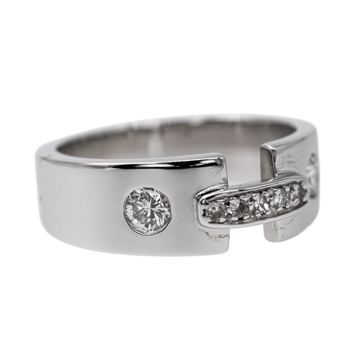 Bague 47 Bague en or blanc 18 carats sertie de diamants 58 Facettes 2527582CN