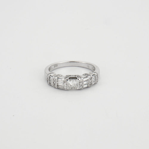 Bague 53 Bague Diamant Princesse Or Gris 58 Facettes DV0311-1