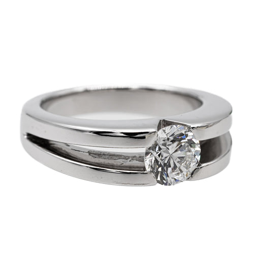 Bague 49 Bague Solitaire Or blanc Diamant 58 Facettes 2529125CN
