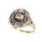 Bague 49 Bague cluster en or jaune 14K, argent et diamants taille table (vers 1600) 58 Facettes 25296-0103