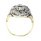 Bague 49 Bague cluster en or jaune 14K, argent et diamants taille table (vers 1600) 58 Facettes 25296-0103