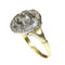 Bague 49 Bague cluster en or jaune 14K, argent et diamants taille table (vers 1600) 58 Facettes 25296-0103
