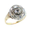 Bague 49 Bague cluster en or jaune 14K, argent et diamants taille table (vers 1600) 58 Facettes 25296-0103