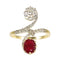 Bague 53 Bague Toi et Moi Art nouveau en or jaune 18K et platine 58 Facettes 25317-0120
