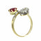 Bague 53 Bague Toi et Moi Art nouveau en or jaune 18K et platine 58 Facettes 25317-0120