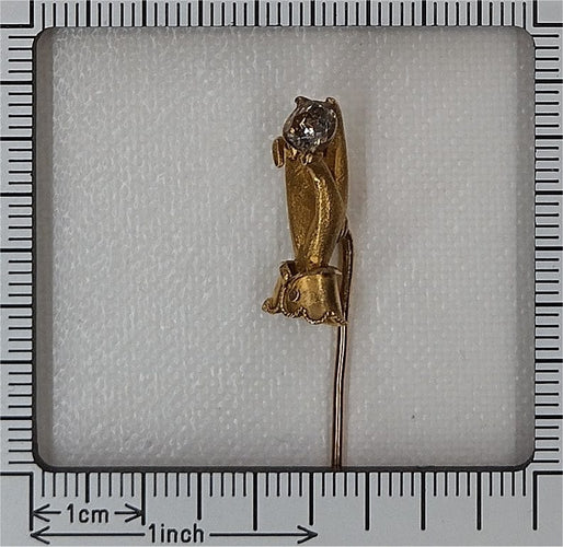 Montre Épingle à cravate victorienne romantique en or jaune 18K et diamant 58 Facettes 25321-0203