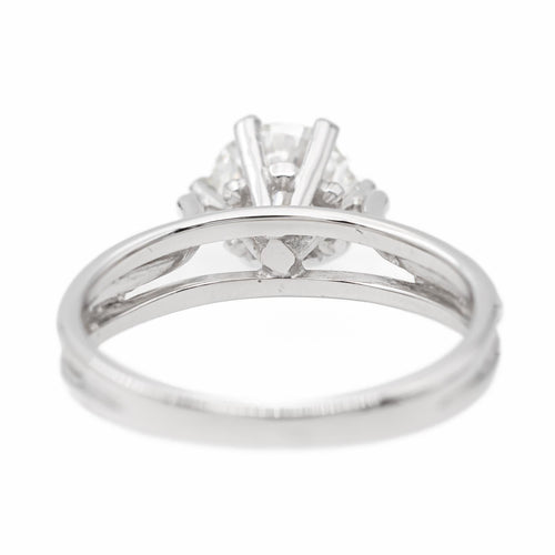 Bague 50 Bague solitaire en or blanc 18 carats avec diamant 58 Facettes 2537614CN