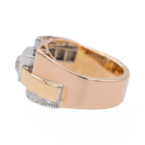 Bague 52 Bague en or rose et jaune 18 carats, platine et diamants 58 Facettes 2538630CN