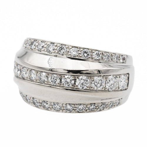 Bague 57 Chopard La Strada - Bague bandeau en or blanc et diamants 58 Facettes 2549311CN