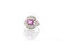 Bague 52 Bague en platine avec saphir rose et diamants 58 Facettes 25552 25293