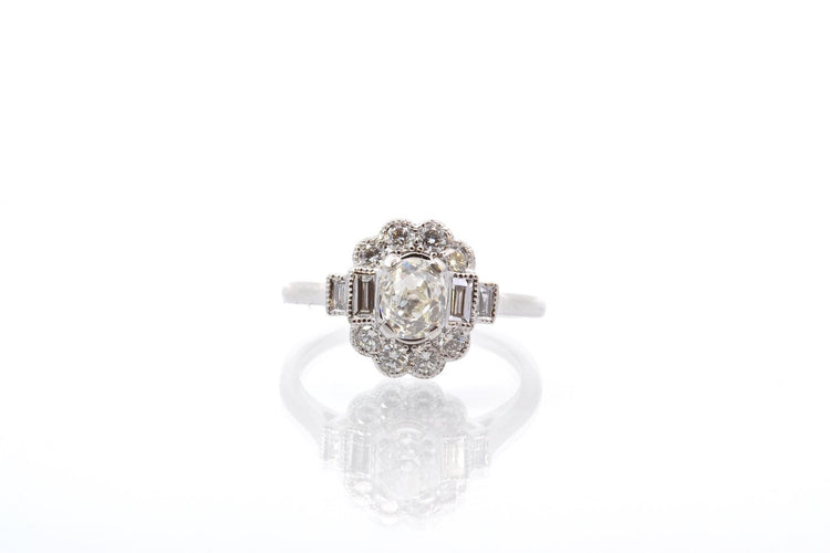 Bague 53 Bague en or blanc 18 carats avec diamants 58 Facettes 25562 25007b