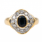 Bague 54 Bague Pompadour en or jaune avec saphir ovale et diamants 58 Facettes 2560745CN