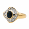 Bague 54 Bague Pompadour en or jaune avec saphir ovale et diamants 58 Facettes 2560745CN