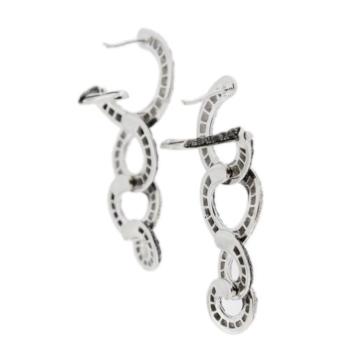 Boucles d'oreilles Boucles d’oreilles pendantes créoles en or blanc 18 ct et diamants 58 Facettes 25641