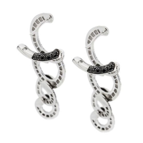 Boucles d'oreilles Boucles d’oreilles pendantes créoles en or blanc 18 ct et diamants 58 Facettes 25641
