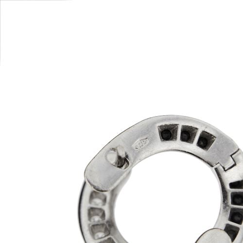 Boucles d'oreilles Boucles d’oreilles pendantes créoles en or blanc 18 ct et diamants 58 Facettes 25641